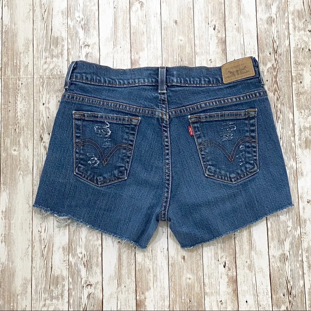 Levi’s 515 Custom Distressed Cutoff Denim Shorts 4 - Image 7