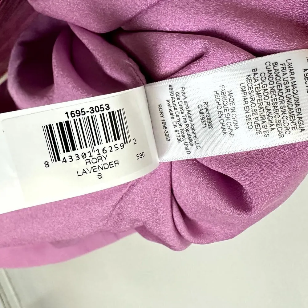 DRESS THE POPULATION Rory Midi Dress in Lavender Size Small - Image 8