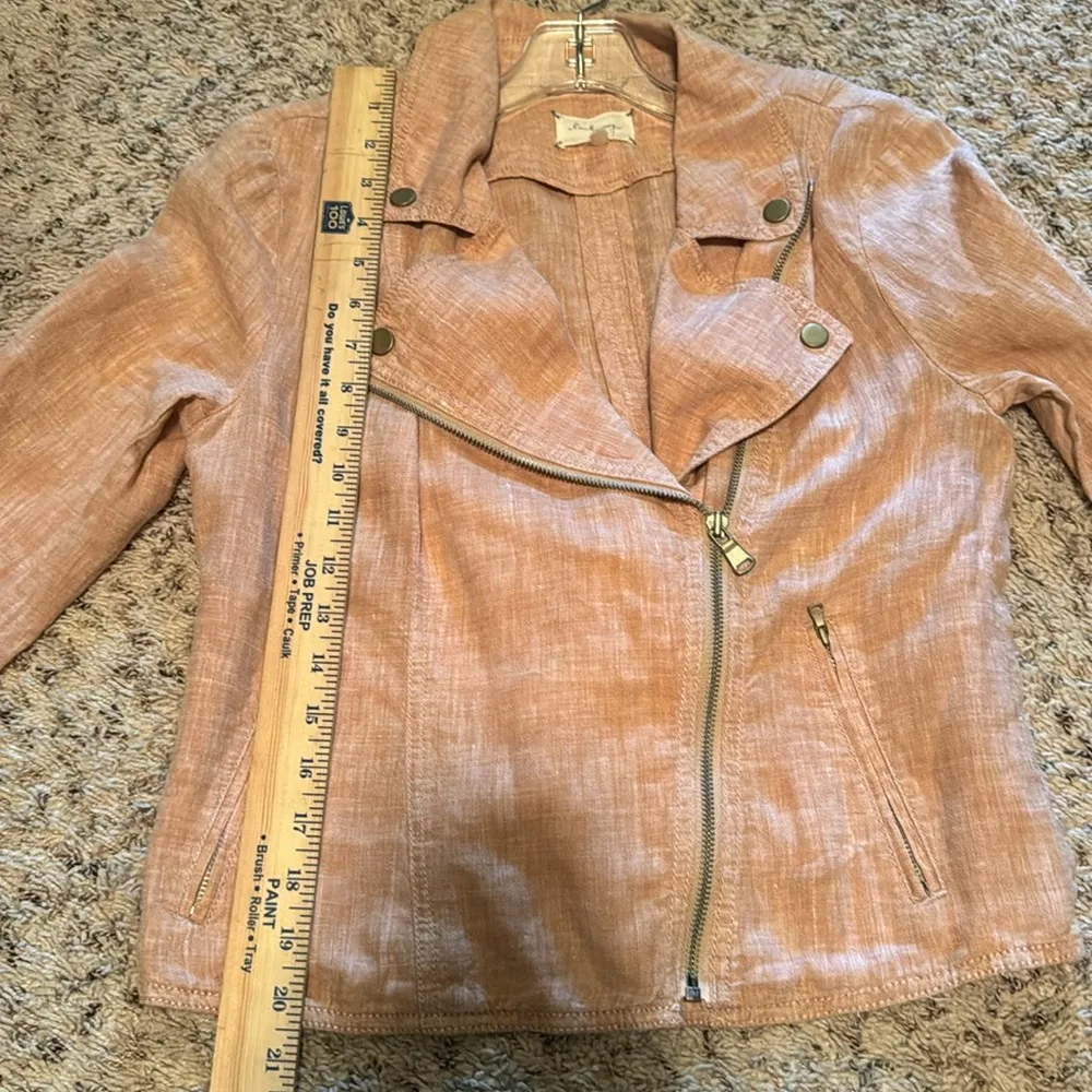 Lou & Grey 100% linen blush‎ moto jacket, small - Image 10