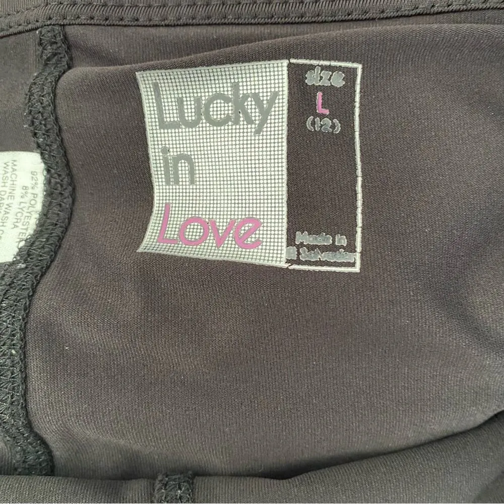 Lucky in Love On The Line Pleated Tennis Skirt Skort Black White size large - Image 8