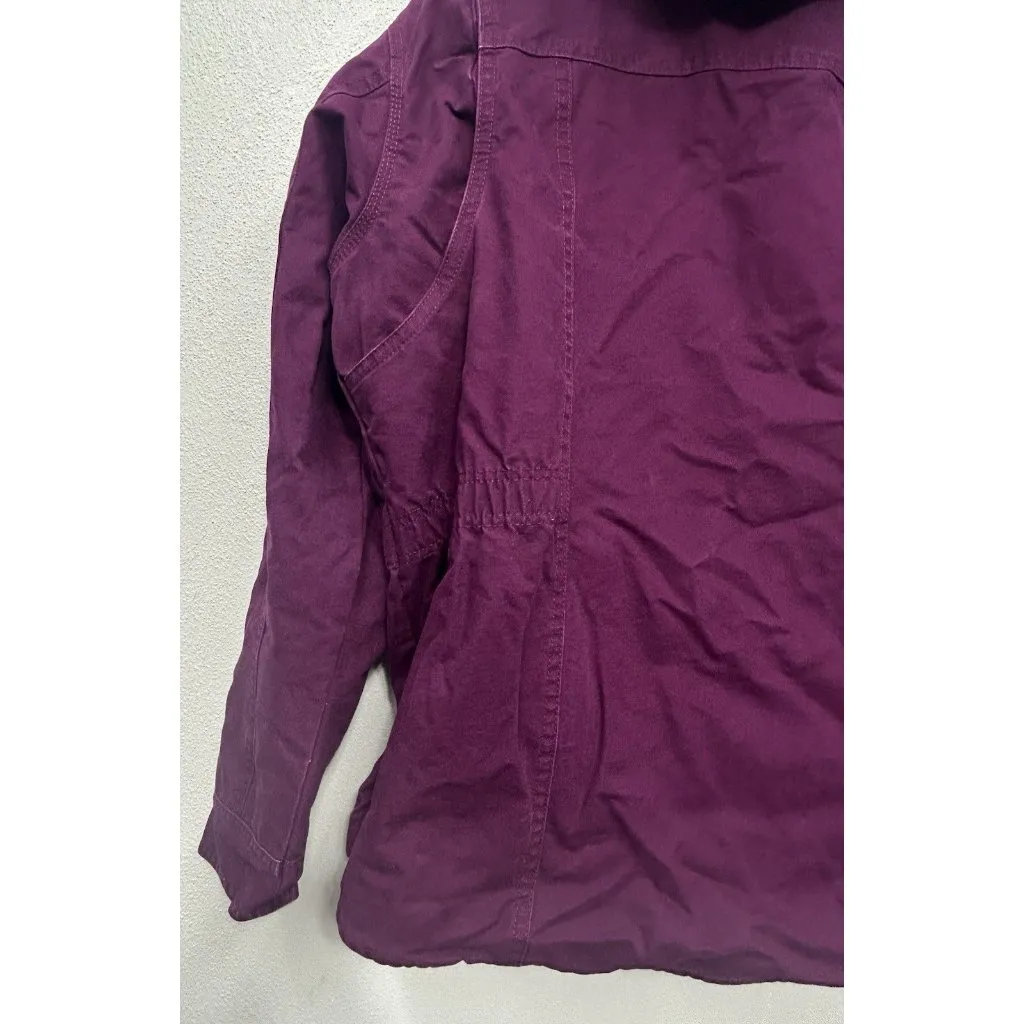 BERNE Softstone Duck Barn Coat Jacket Women's Size XL Flannel Lined Canvas Chore Purple - Image 7