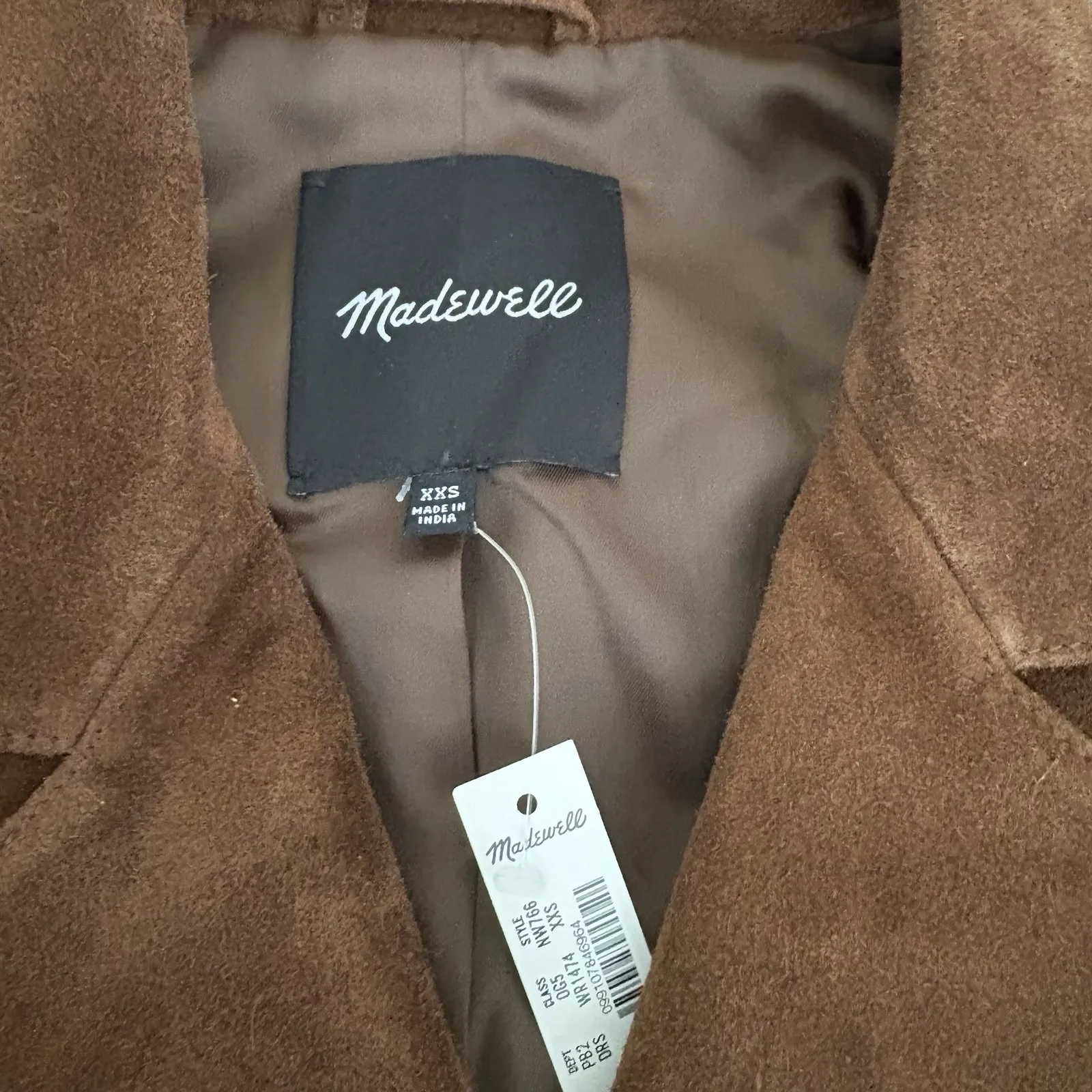 Madewell Single Breasted Brown Calf Suede Trench Coat Size XXS $698 NW766 NEW - Image 7