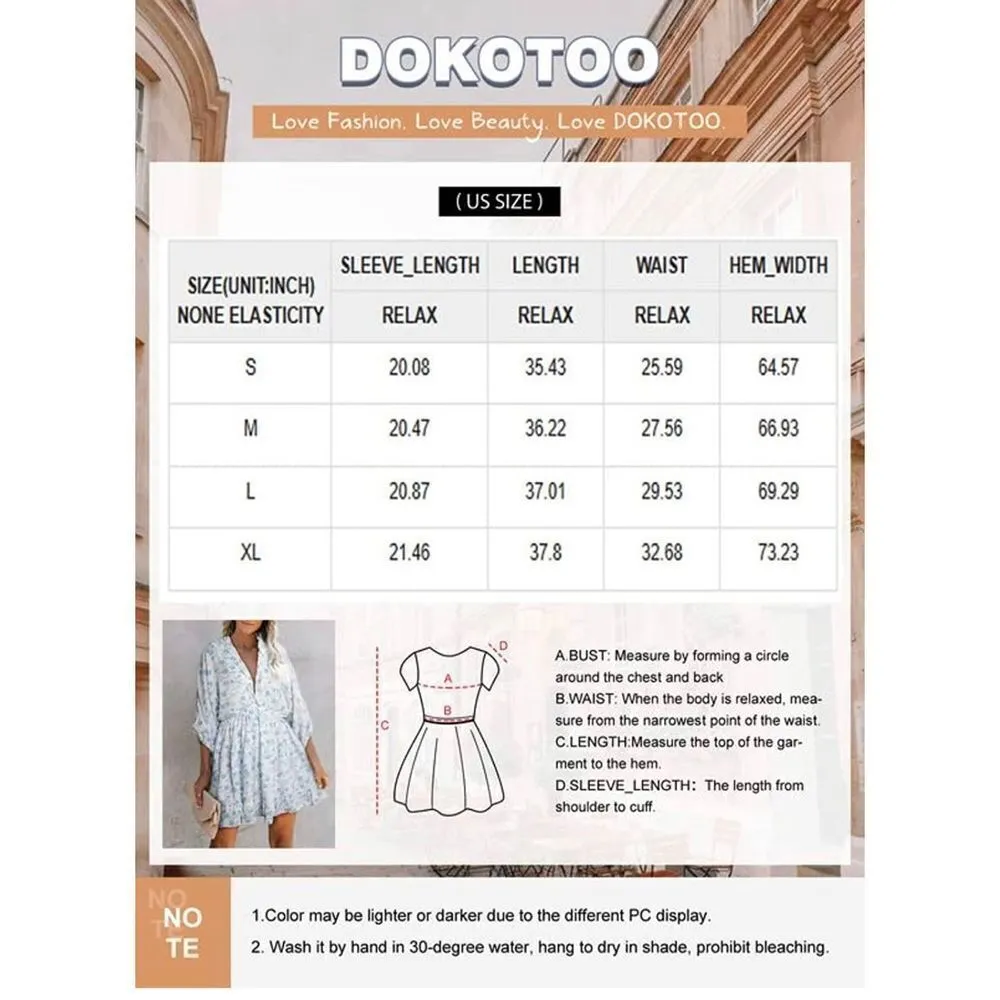 NEW V Neck Ruffle Chiffon Elegant Mini Short Swing Sun Dress M Blue Size M - Image 5