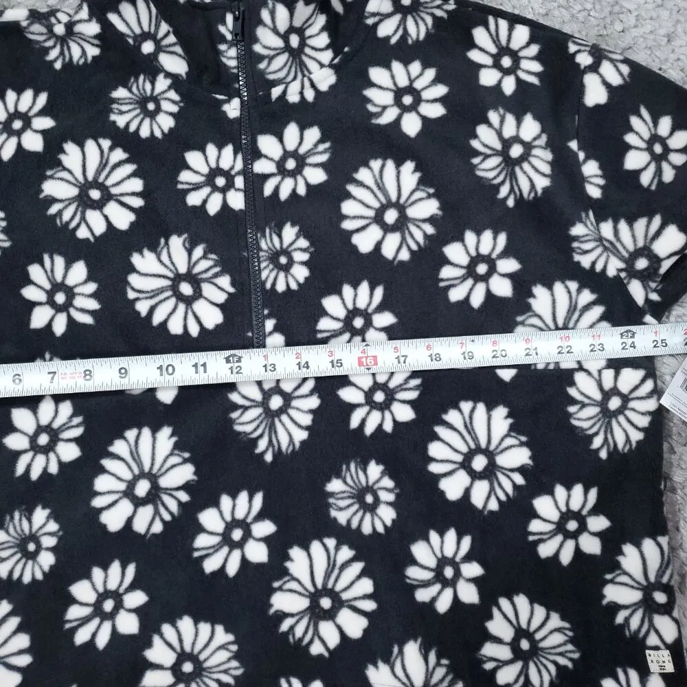 Billabong Women’s Fleece Casual Fling Crop 1/2 Zip Jacket Gray White Size XL - Image 7