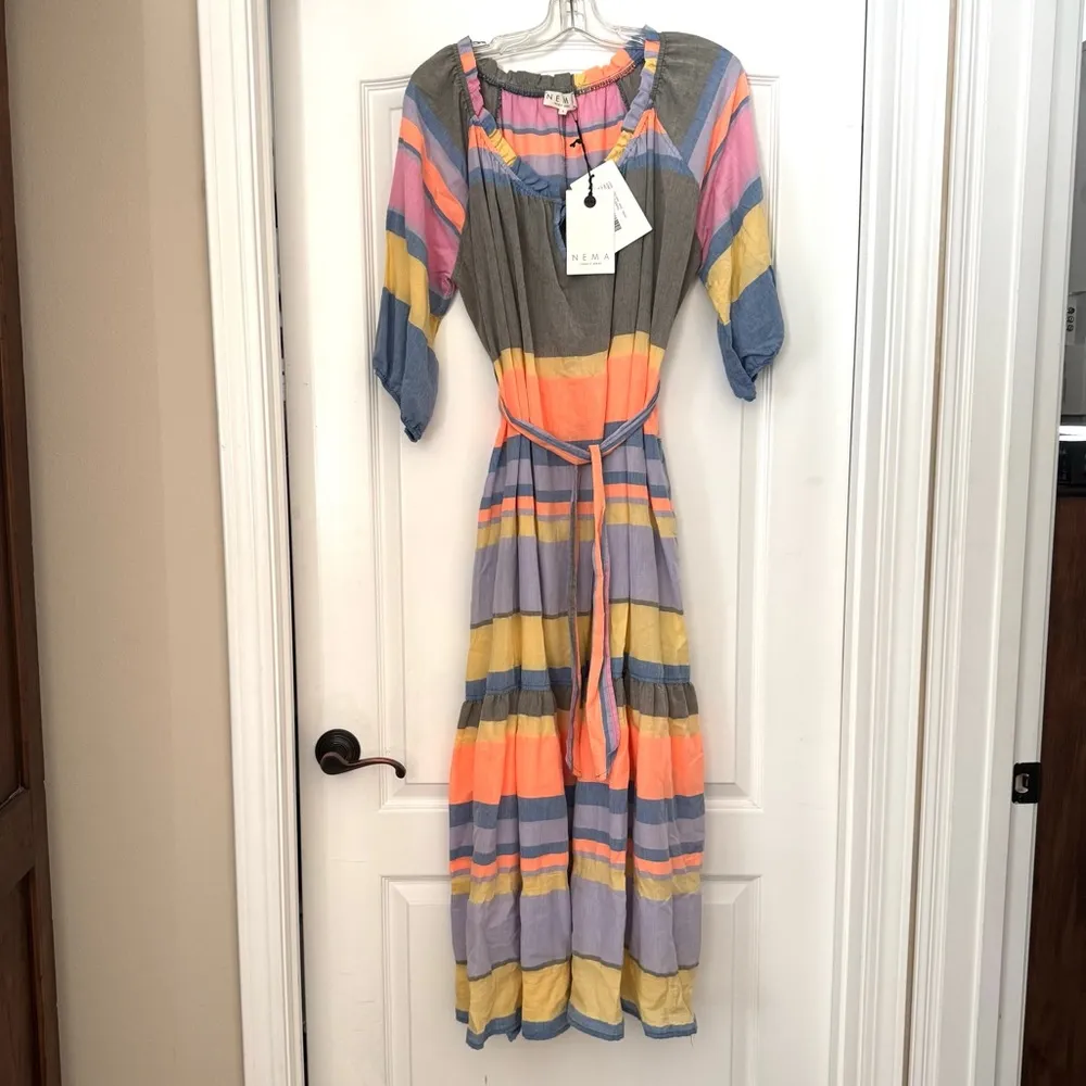 NEMA Marise maxi dress, made in Greece, size L, NWT Blue Size L - Image 5