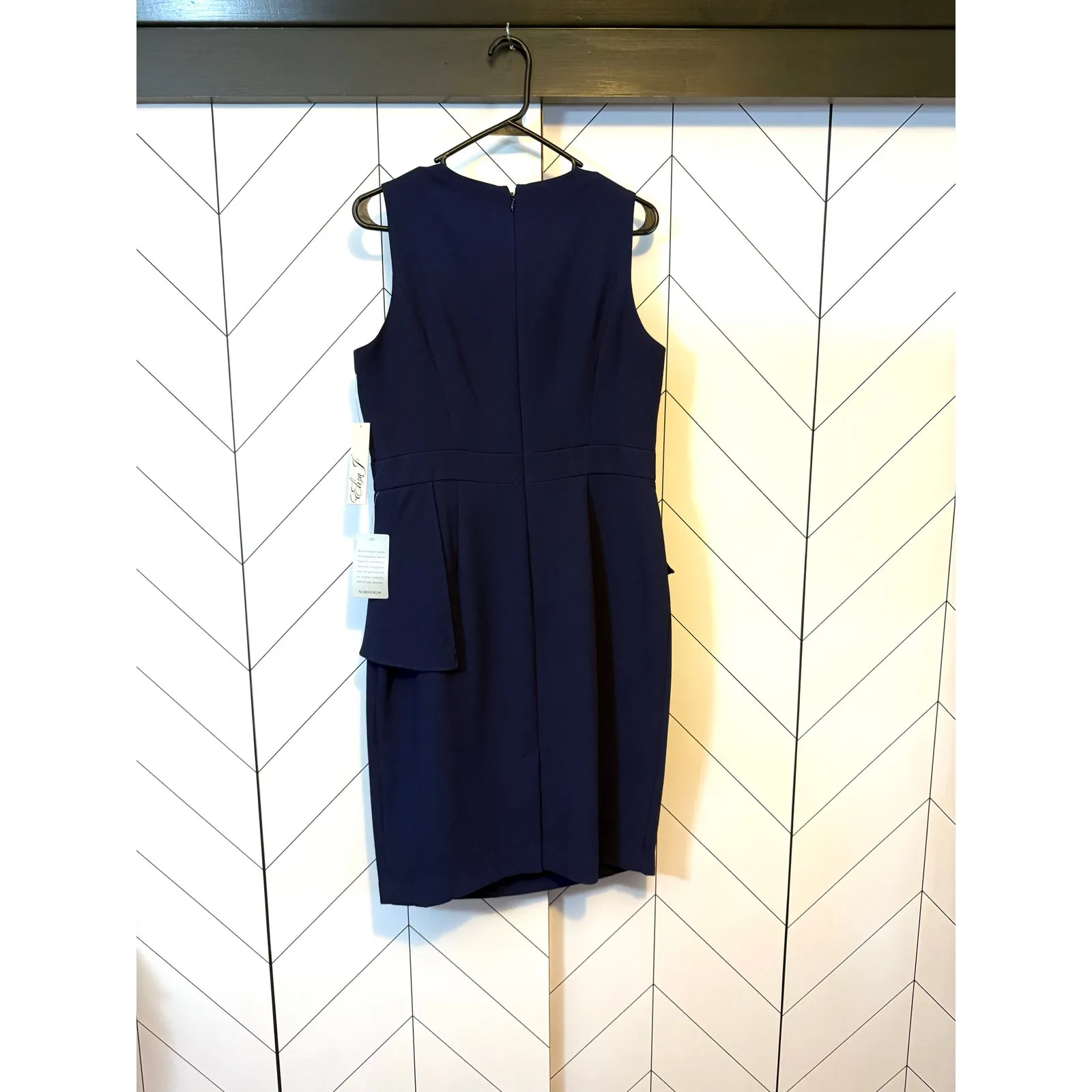 Eliza J Women’s 12 Blue Sleeveless Midi Dress Ruffle Cocktail Party Wedding New - Image 3