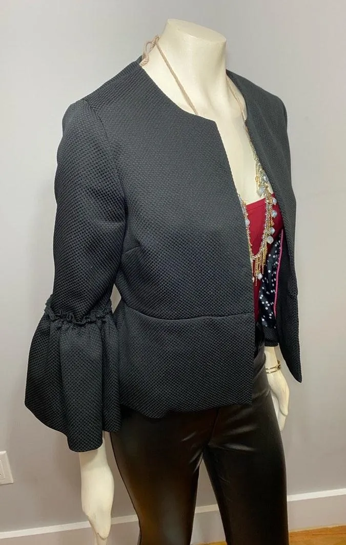 Isaac Mizrahi Collarless Bell Sleeve Blazer - Image 5