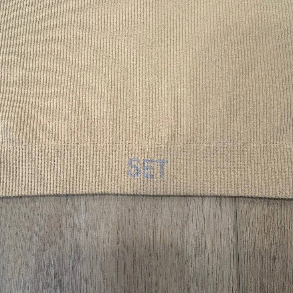 🌟SET ACTIVE🌟 X REVOLVE BOX CUT SEAMLESS RIBBED SPORTS BRA NUDE PAMPAS SZ S - Image 3