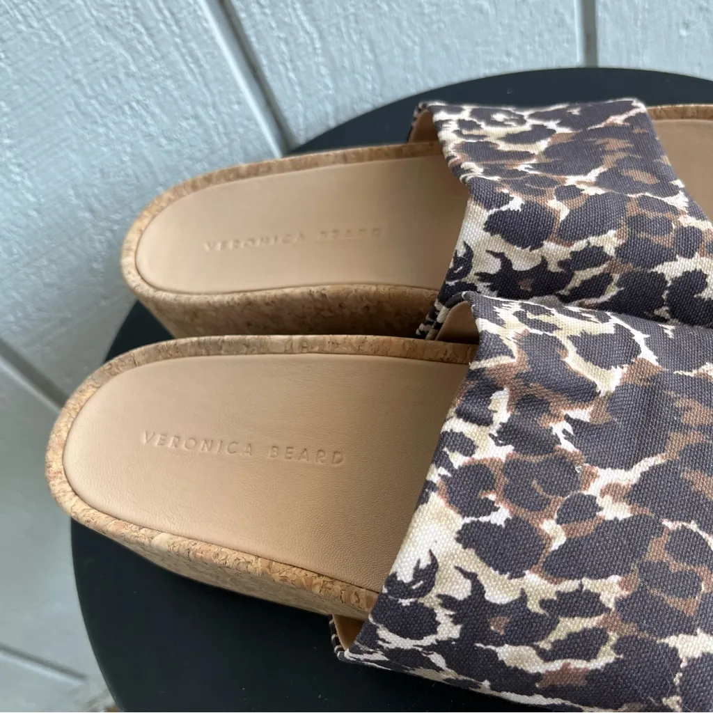 Veronica Beard Dresdyn Platform Slide Sandal in Splashy Leopard Print Size 8.5 - Image 2