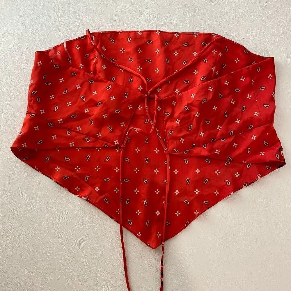 Rue21 Red Bandana Print Corset Top | Size Large | Western Y2K Festival Tube Top - Image 2