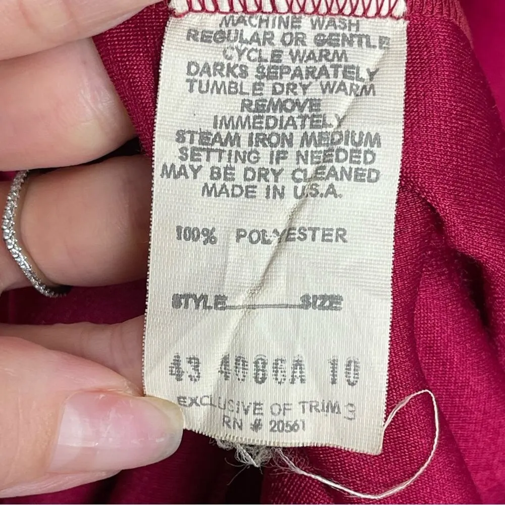 Vintage 80s Oscar De La Renta Fleece Rococo Robe Lace Trim Balloon Sleeves Small - Image 14