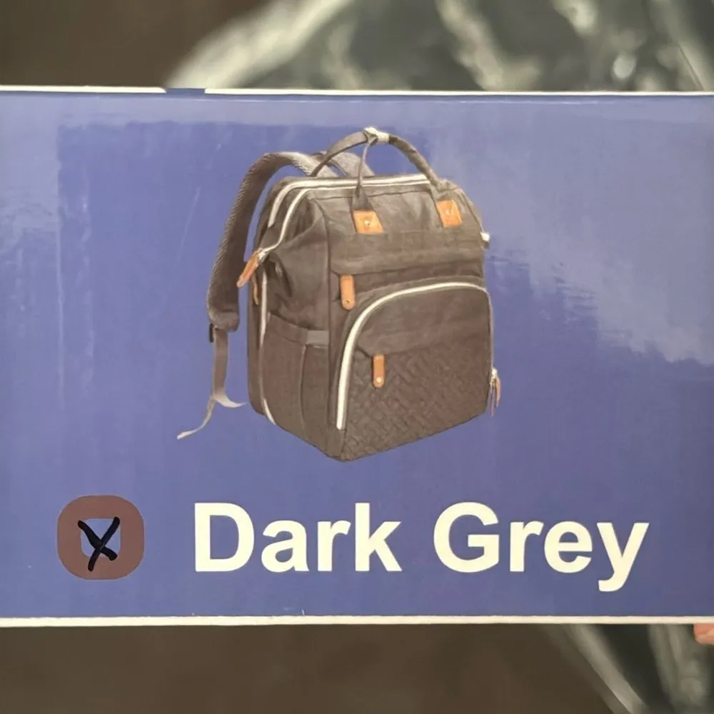 Diaper Bag Backpack Waterproof Large Capacity ChangingPad USB Charging Port NEW Gray - Image 5
