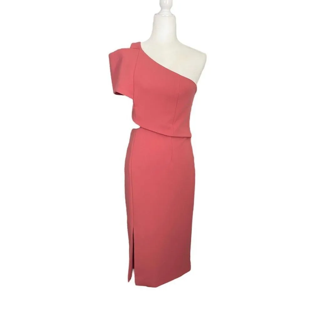 Elliott Adorn Dress in Rosewood Pink Structured One Shoulder Size Medium NWT - Image 2