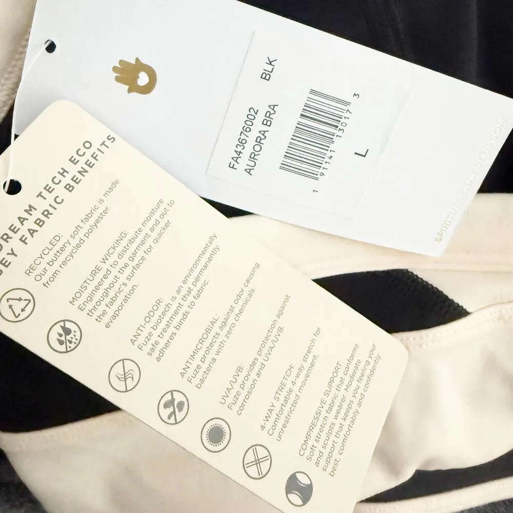 SPIRITUAL GANGSTER | Black Cream Aurora Colorblock Sports Crop Top | Size Large - Image 7