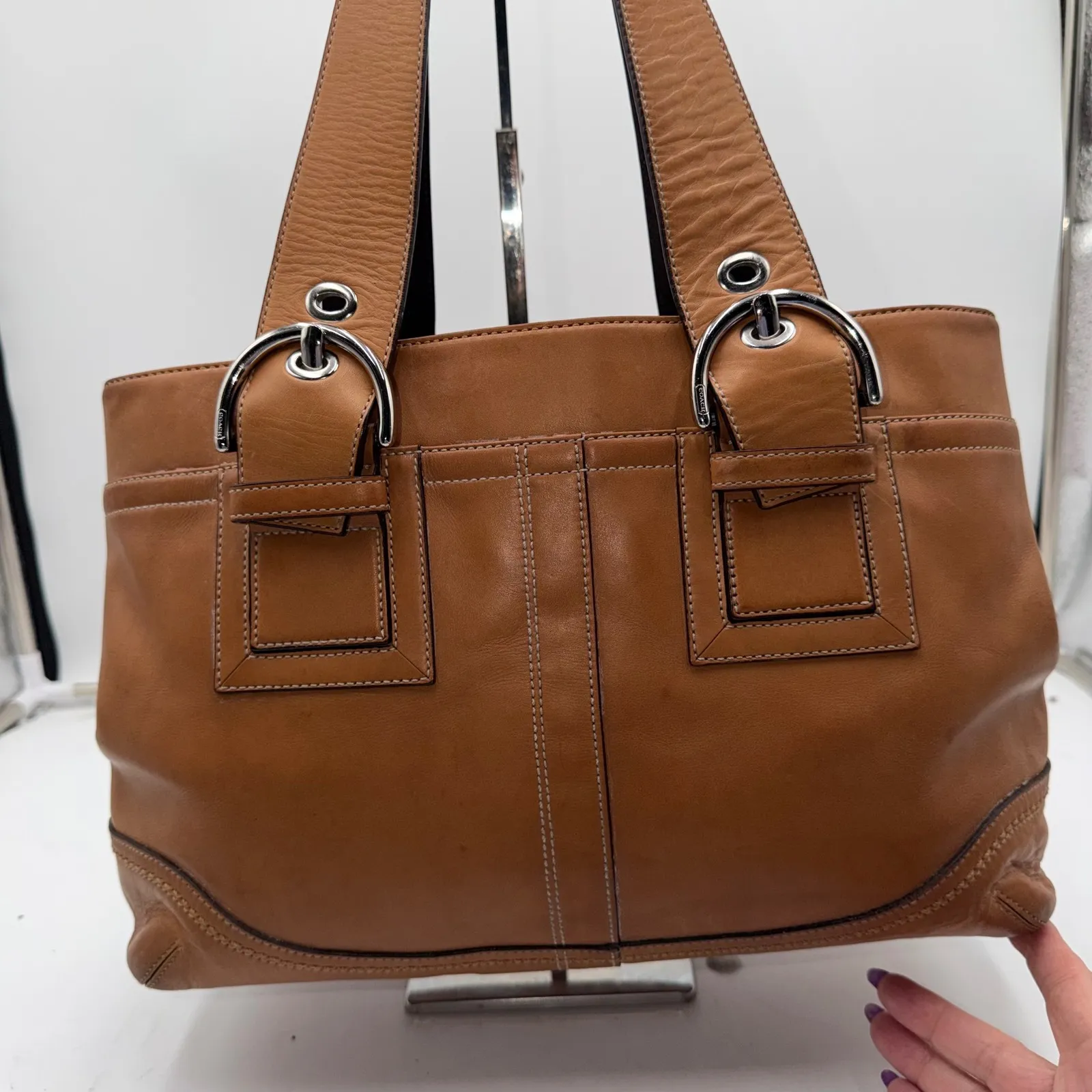 Coach Soho Tan Leather  Buckle Shoulder Bag 7548 - Image 4