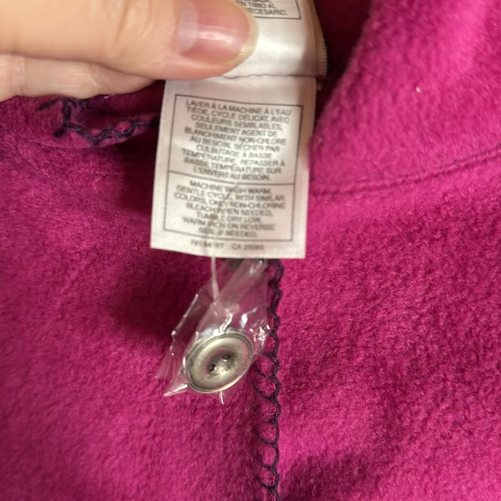 NWOT Disney Embroidered Mickey Mouse Floral Purple Fleece Jacket Size Small - Image 8