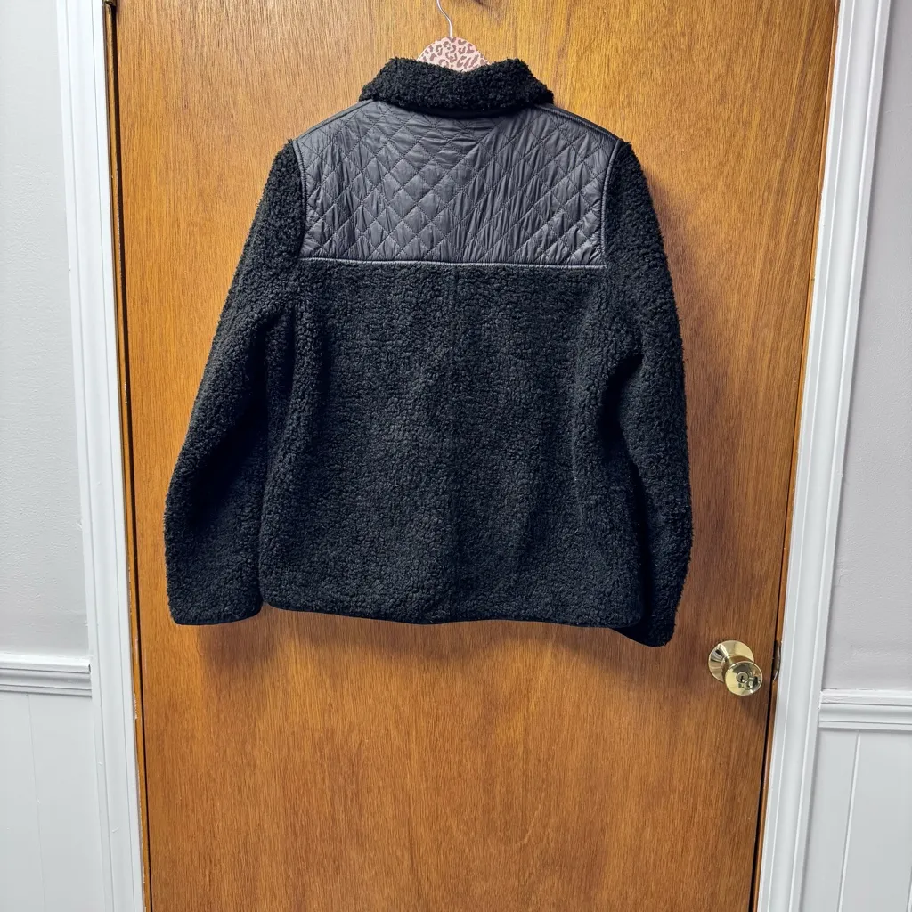 Barbour x Alexa Chung Sherpa Teddy Quilted Zip Hazel Jacket Black US 10 - Image 15