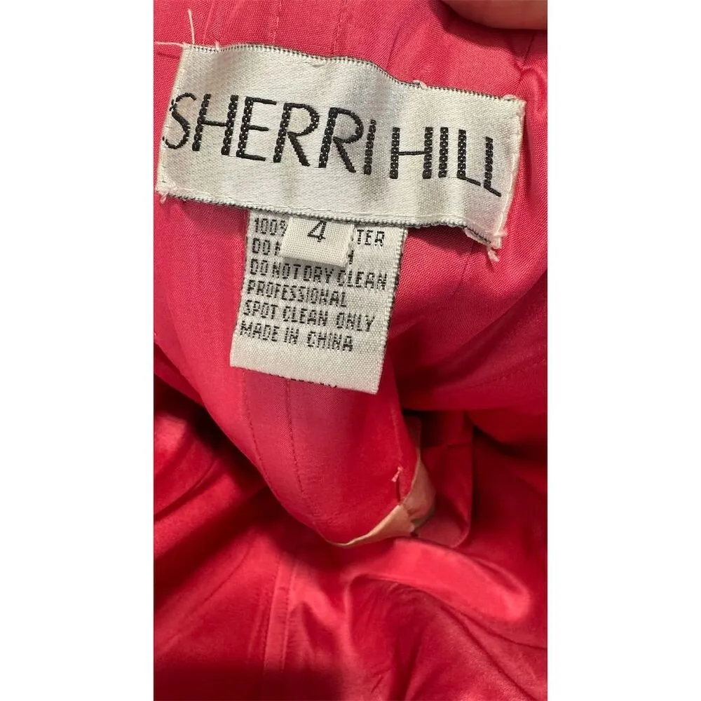 Sherri Hill Strapless Mermaid Gown Size 4 Pink Gold Satin Formal Prom Dress - Image 6
