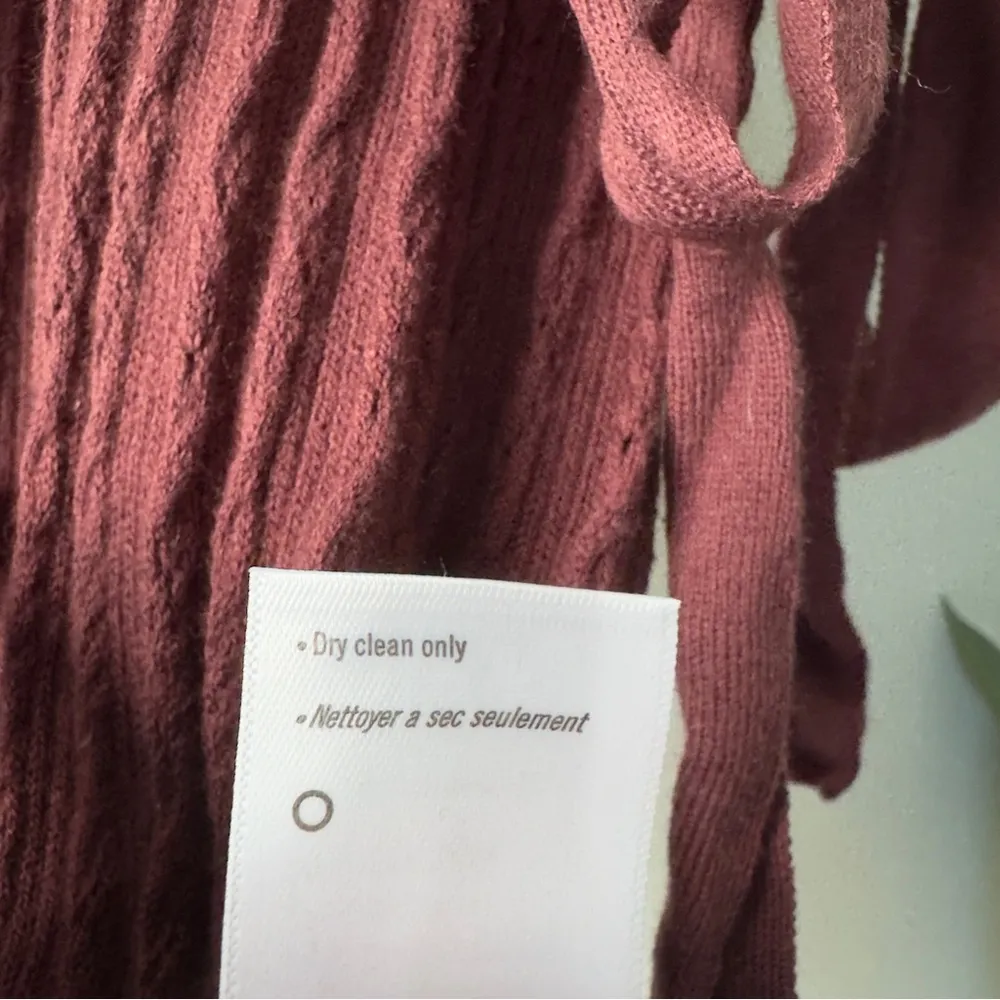 PAIGE Chocolate Wine Sleeveless knit Maxi Dress slit side waist tie bow L - Image 10