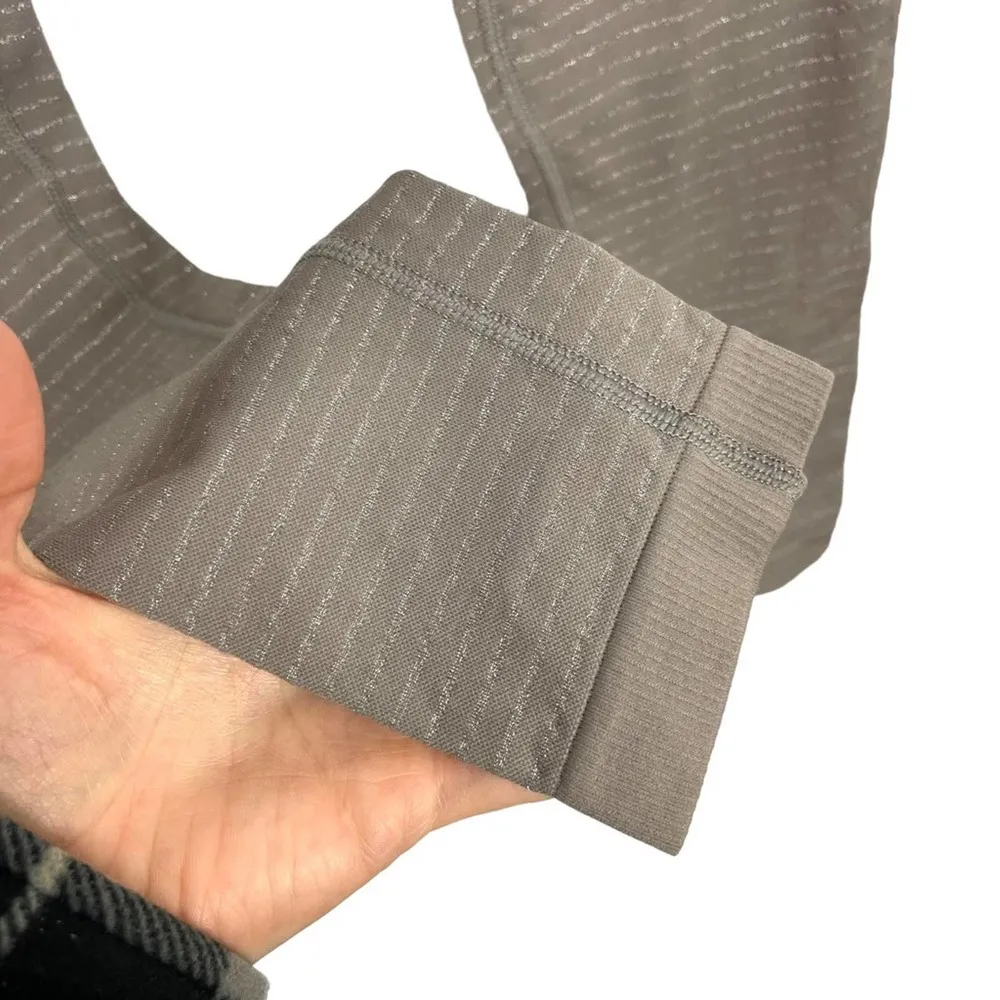 Athleta Shimmer Stripe Seamless Tight Legging Taupe Metallic Silver 242843 SZ M - Image 7