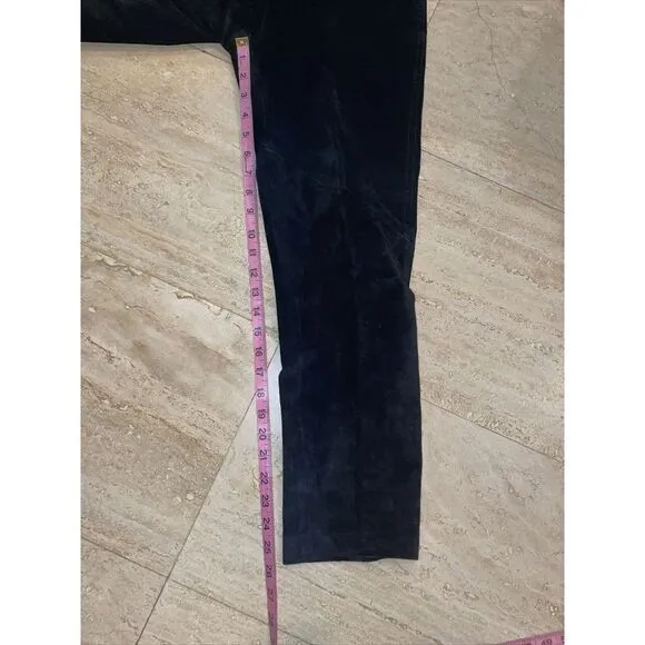 Indygo‎ Neiman Marcus Exclusive Size 4 Black Suede Leather Pants - Image 7