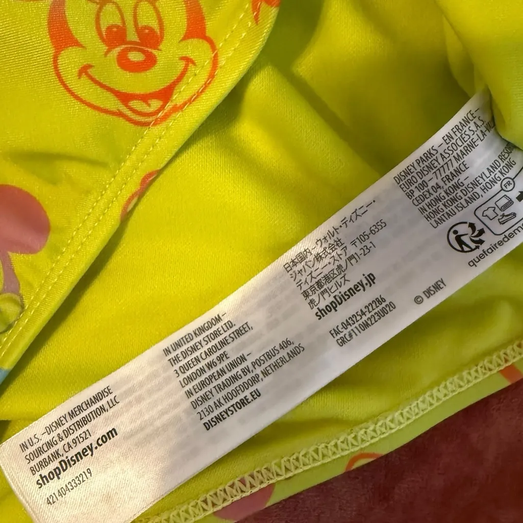 Disney Mickey and Friends Goofy Minnie Neon Ombre High Waist Swim Bikini Bottom - Image 7