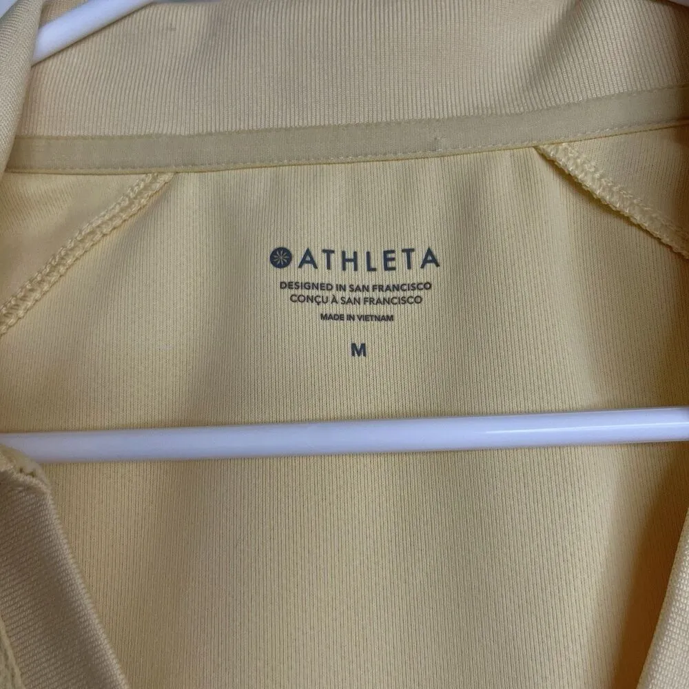 Athleta Everyday Polo Tank Yellow Sleeveless Size Medium Front Pocket - Image 4