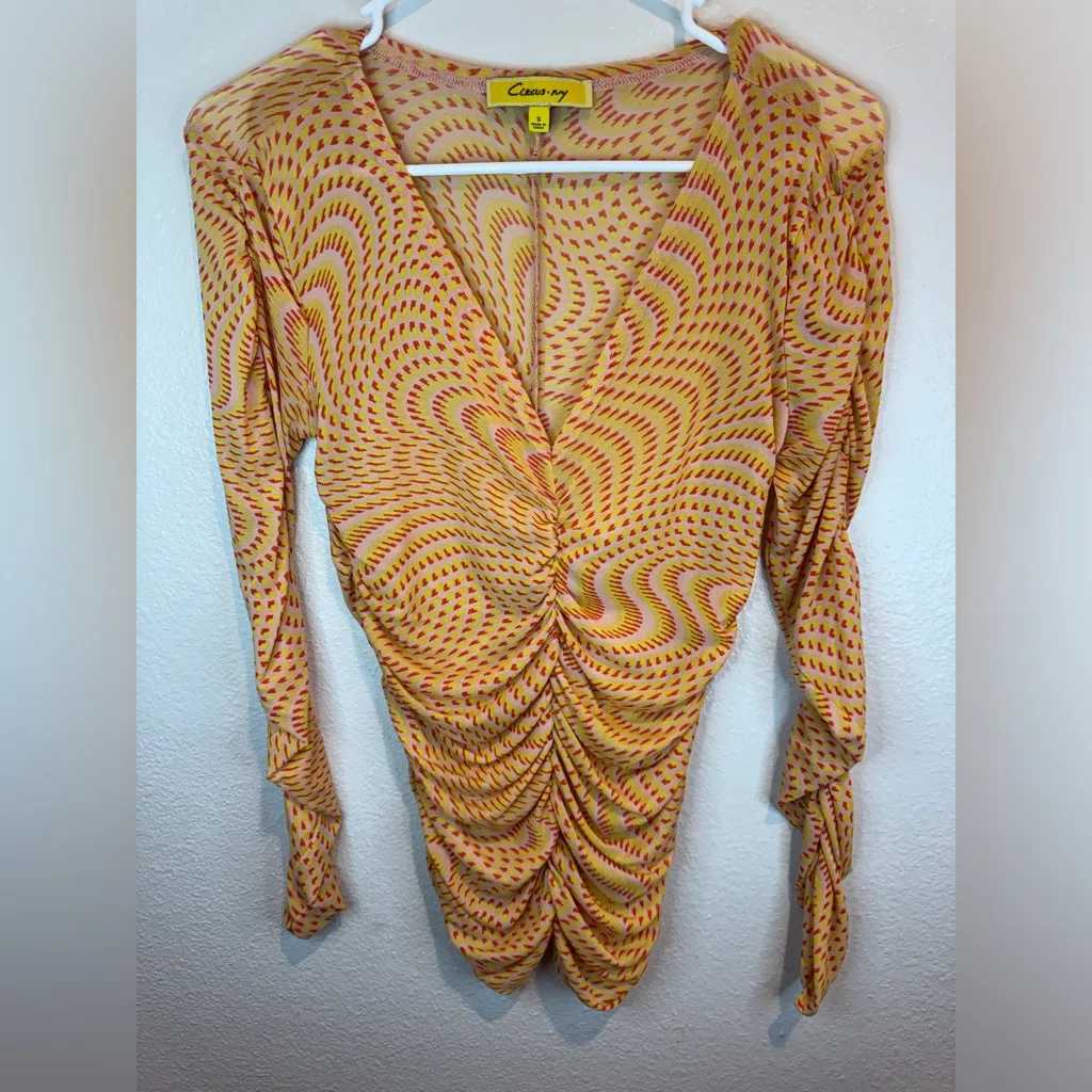 Circus NY by Sam Edelman Y2K Women’s Minty Knit V-Neck Long Sleeve Top Size S - Image 3