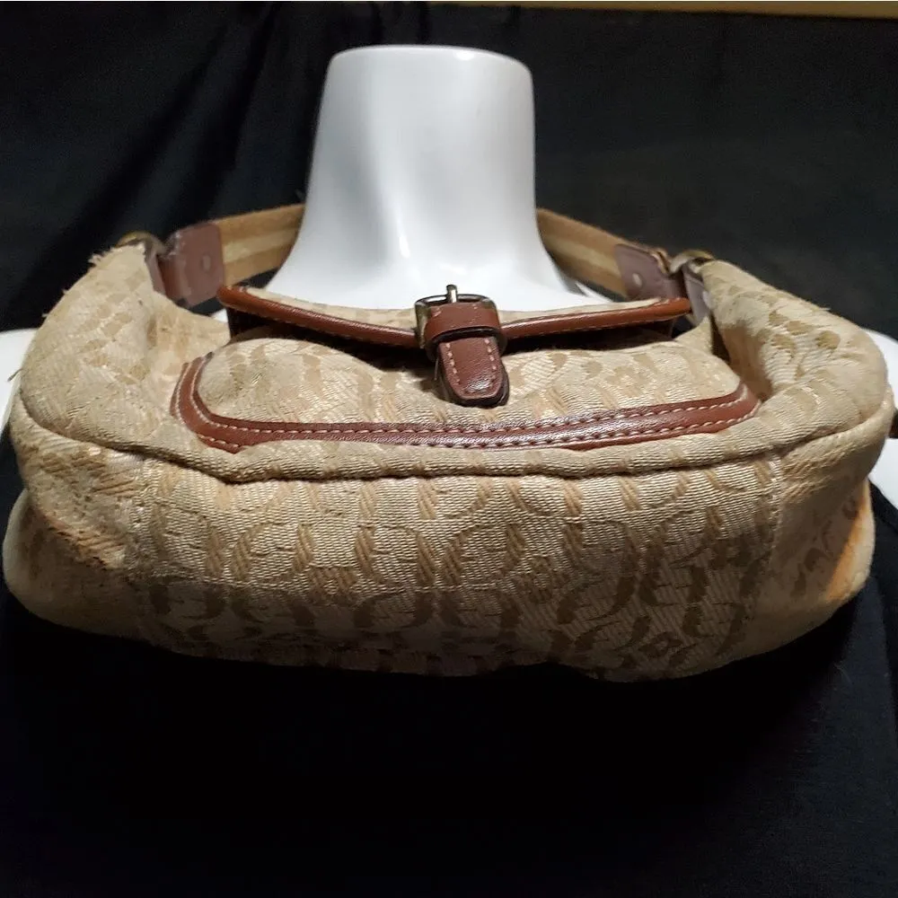 Fossil Tan & Brown F & Clover Patterned Mini Bag - Image 3