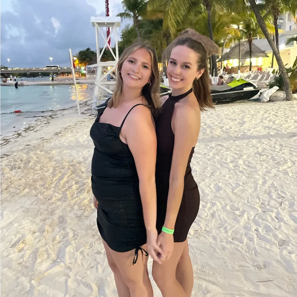 Black Satin Mini Dress - Image 3