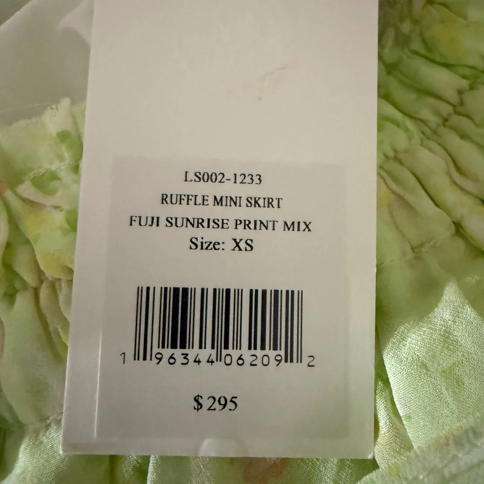 LoveShackFancy Ruffle Mini‎ Skirt XS Fuji Sunrise Floral Tiered Pastel - Image 4