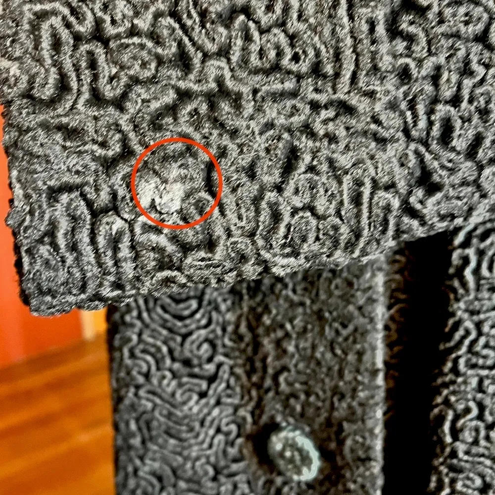 Vtg. Mink Astrakin by Lepshire made in France. Black - Image 6