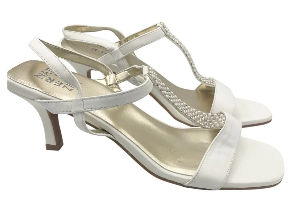 Naturalizer Skylar white slingback T-strap dress heel sandals women’s Size 9M - Image 1