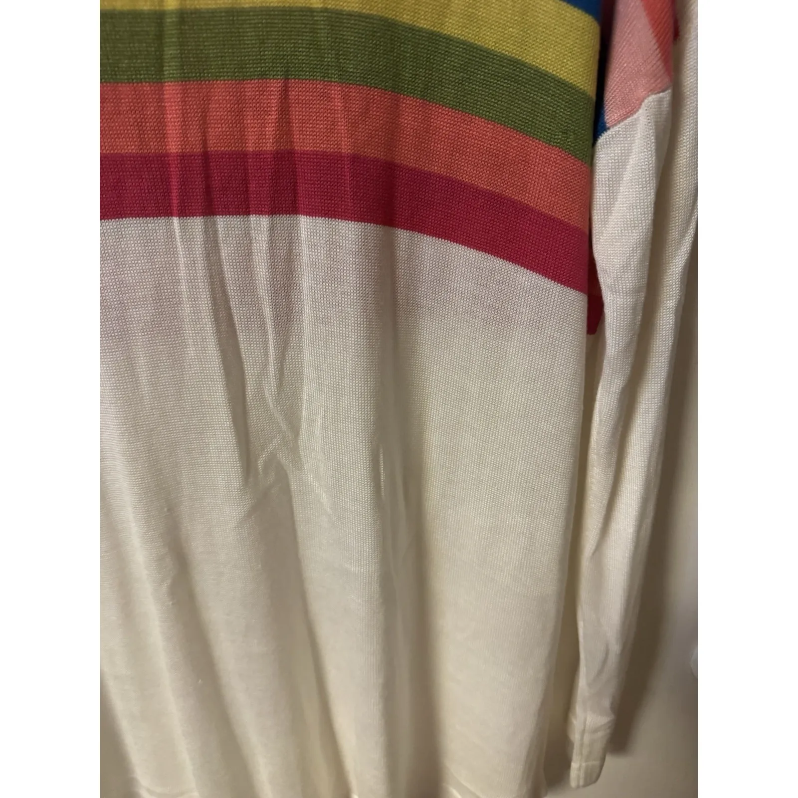Hyped Unicorn  Lightweight Rainbow Striped Knit Cardigan Size Medium - Image 16