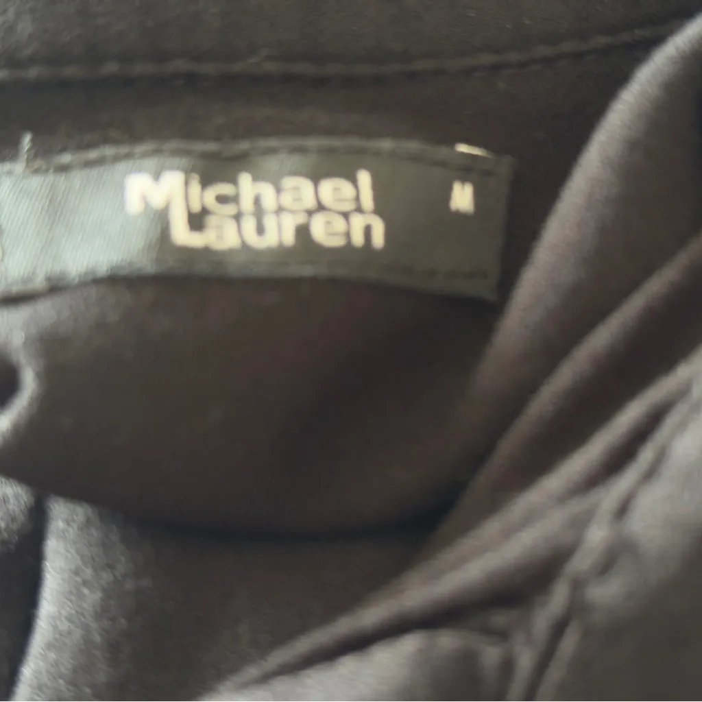 NWT MICHAEL LAUREN XRevolve CHARLIE L/S BUTTON UP SHIRT DRESS Black Medium - Image 5