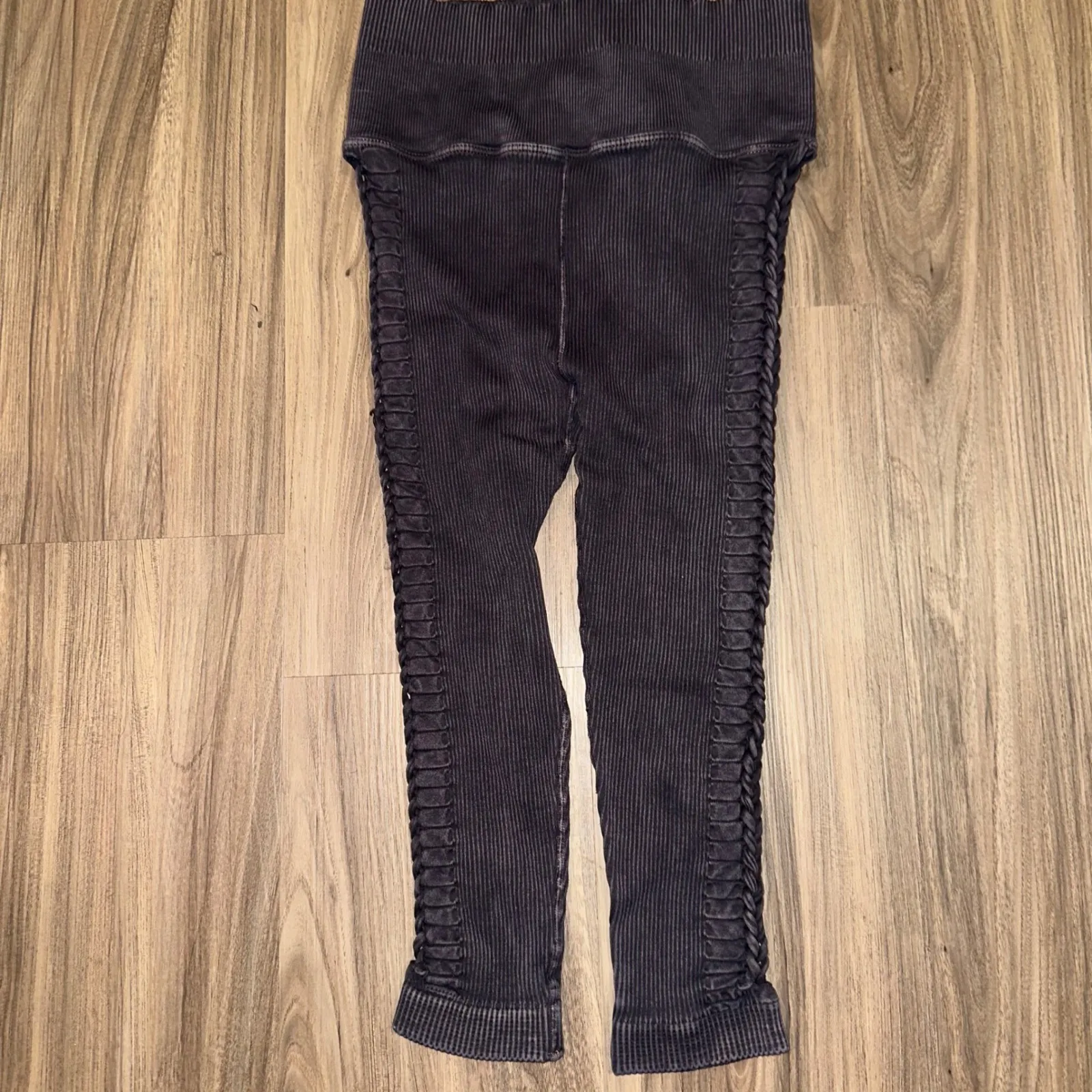 Free People Movement Leggings‎ Ribbed Ladder Detail braided side Athleisure XS - Image 4
