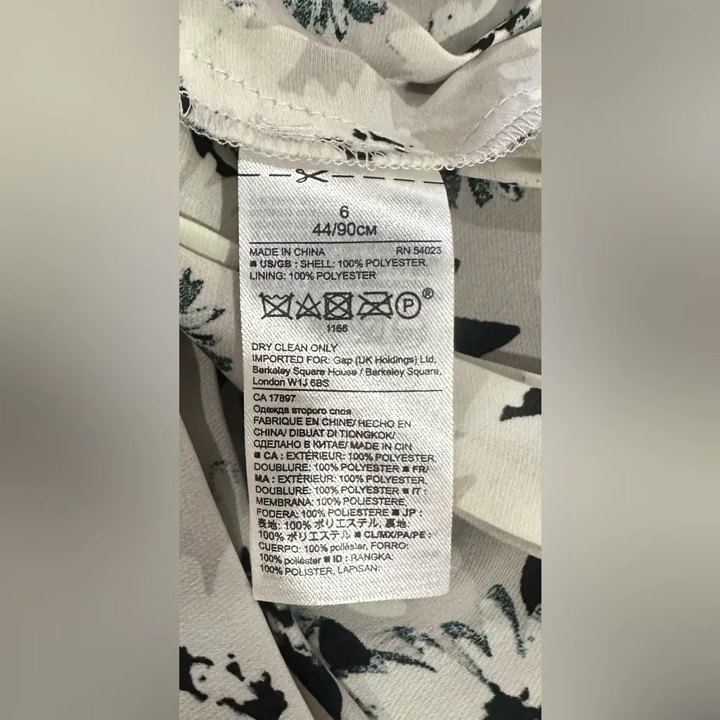 Banana Republic Floral Pleated Skirt Black Cream Sz 6 EUC office workwear dressy - Image 6