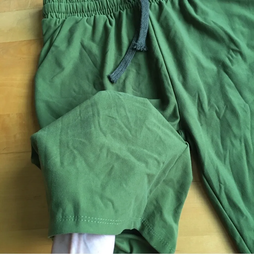 Peachy Mama High Rise Baggy Shorts, Elastic, Drawstring Waist, Green, Size S Green - Image 7