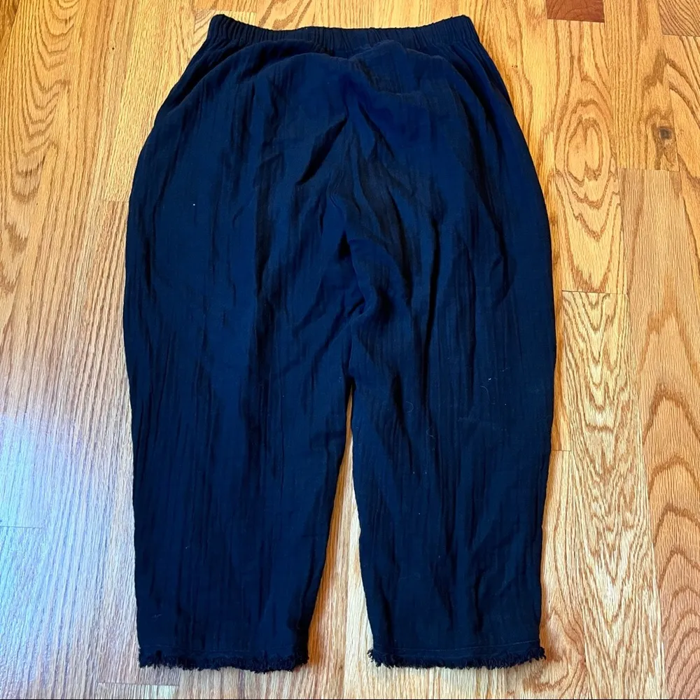 Eileen Fisher Organic Cotton Wide-Leg black Pant size medium petite - Image 3