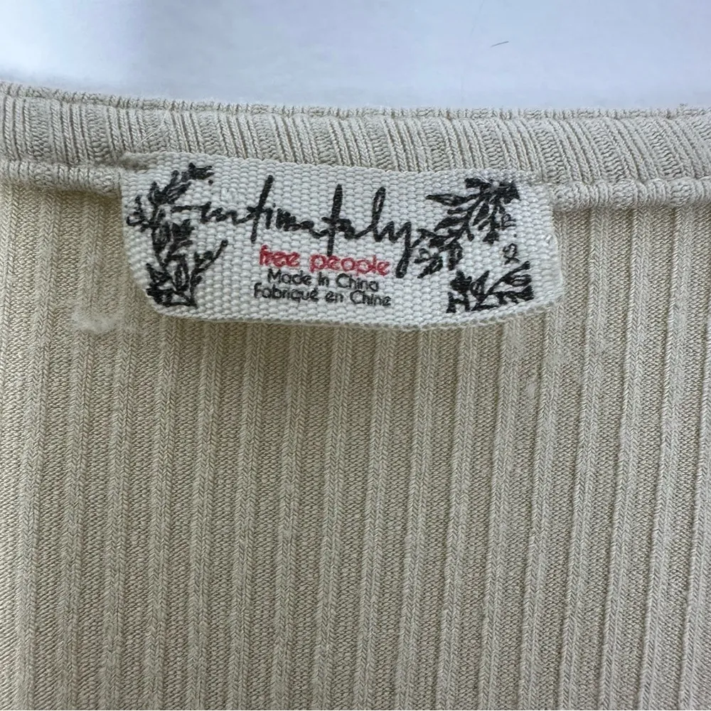 Free People Intimately Soul Mate Lounge Ribbed Beige Crop Top Size XS - Image 3