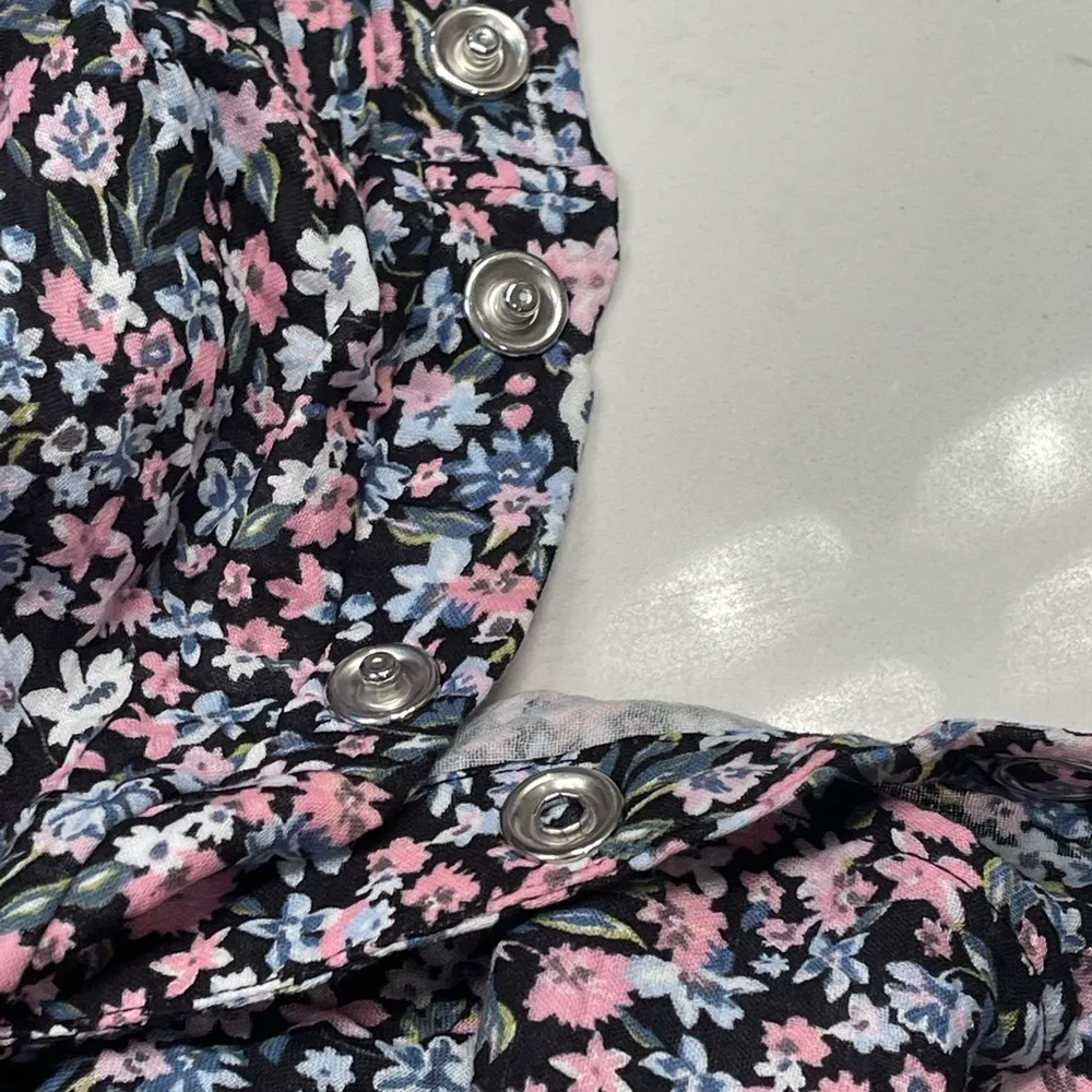 Zara Floral Cotton jumpsuit romper Overalls/Dungarees Sz L BLOGGERS FAVORITE new - Image 6