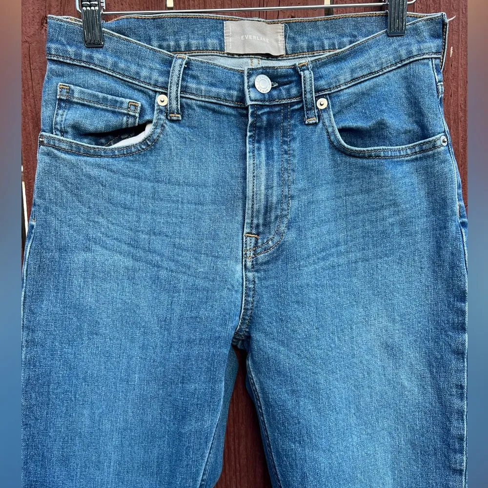 Everlane The High Rise Skinny Jeans Medium  Denim Blue Wash Size 28 - Image 6