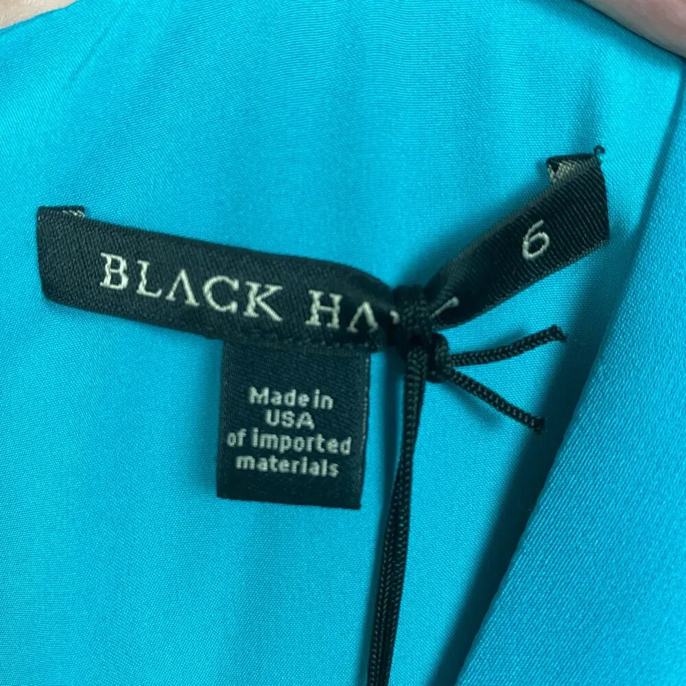 Black Halo Teal Nora V Neck Sleeveless Faux Wrap Sheath Dress Sz.6 NWT - Image 6