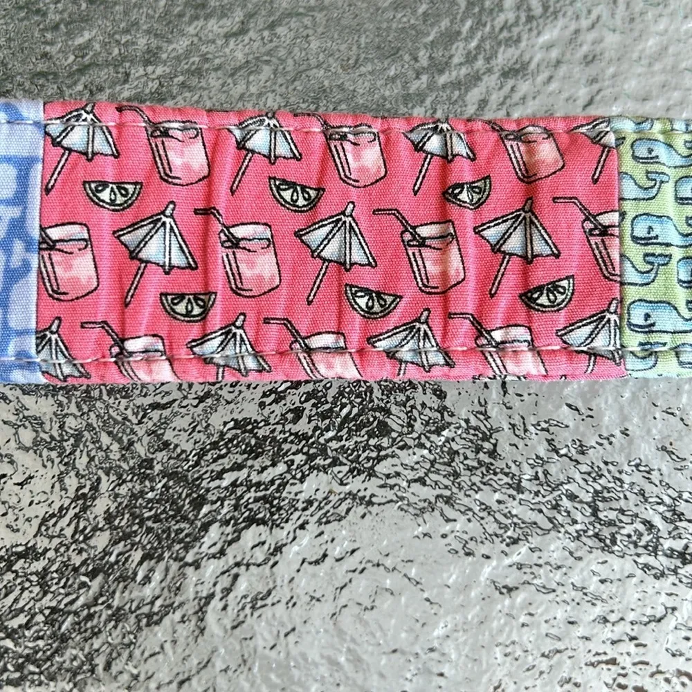 Vineyard Vines Patchwork Belt Whale Lacrosse Cocktails Beachy Size M D-Ring - Image 7