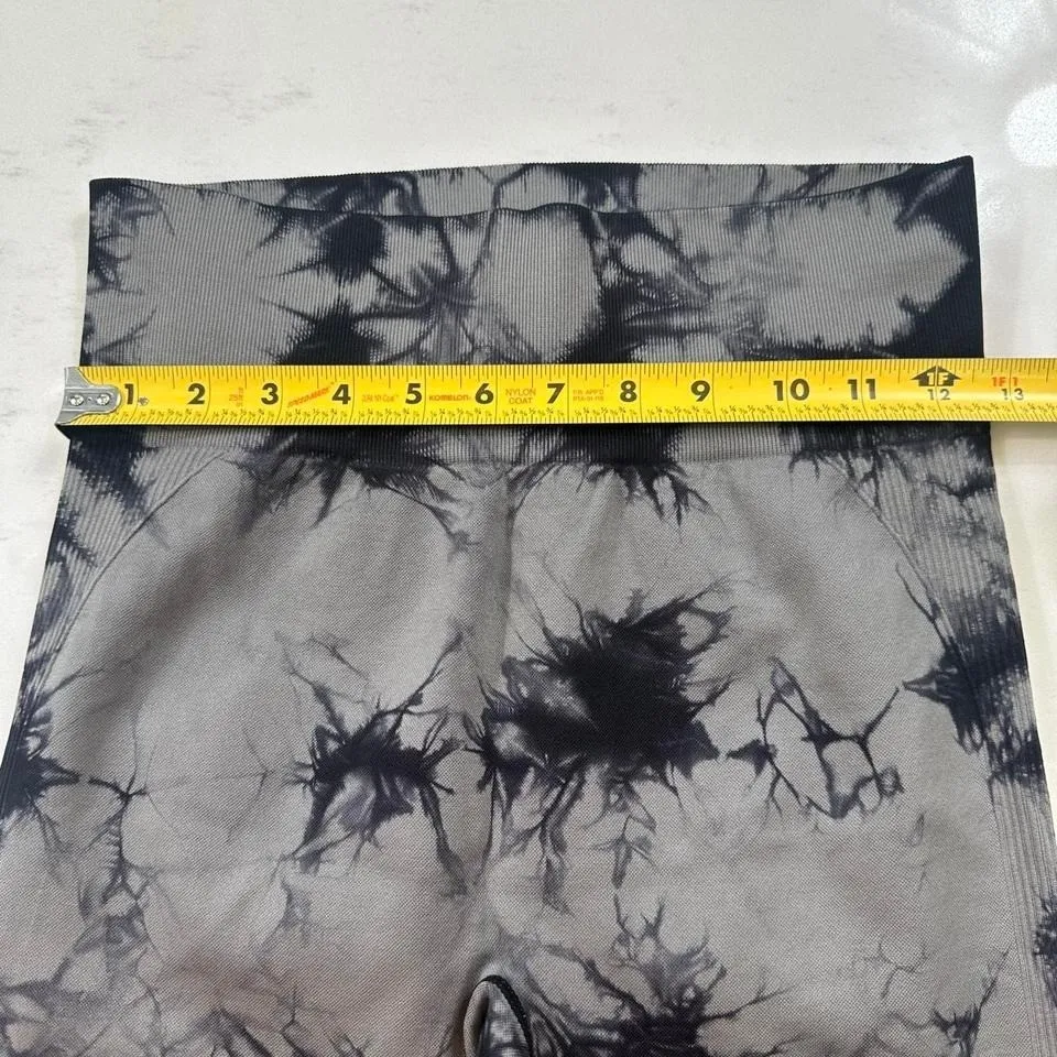 Leggings M Scrunch Butt Grey Black Tie - Image 4