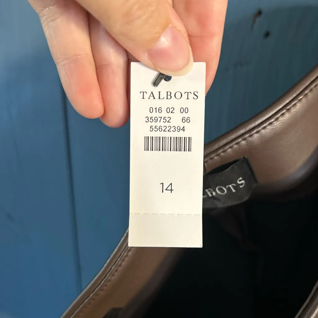 Talbots Shiny Brown Faux Leather Pants | Size 14 - Image 5