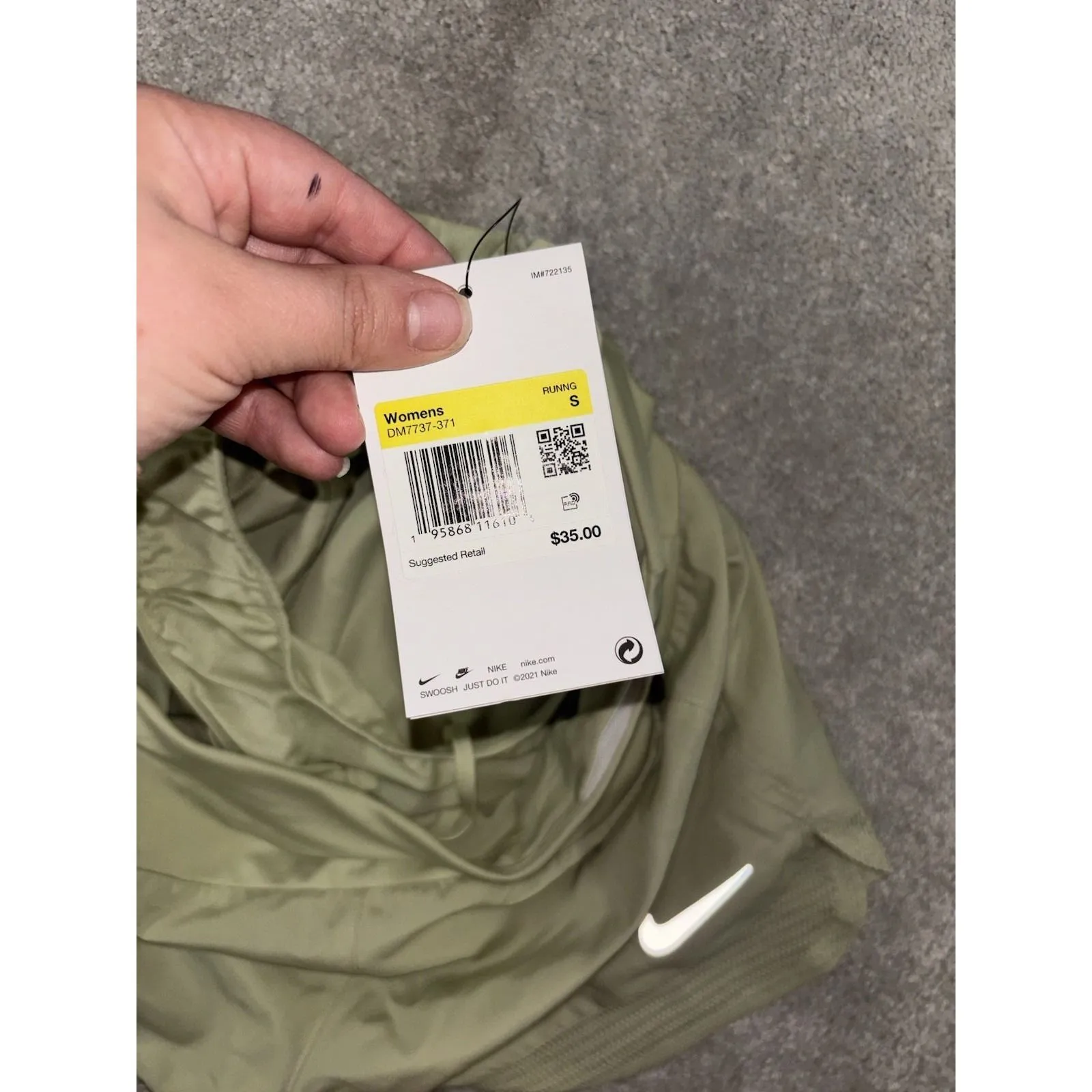 Nike Dri-Fit Crew Running Shorts Women‎ Size Small Brief Liner Sage Green NWT - Image 6