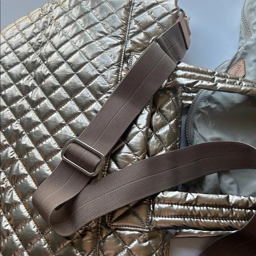 MZ Wallace New York Metro Tote Deluxe Medium Antique Gold New Glam quilted chic - Image 12