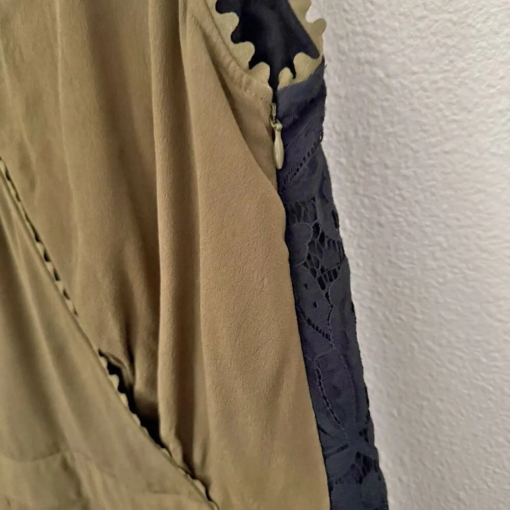 LEIFSDOTTIR x ANTHROPOLOGIE | Sani Lace Jumpsuit Moss Sleeveless Pockets | 14 - Image 12