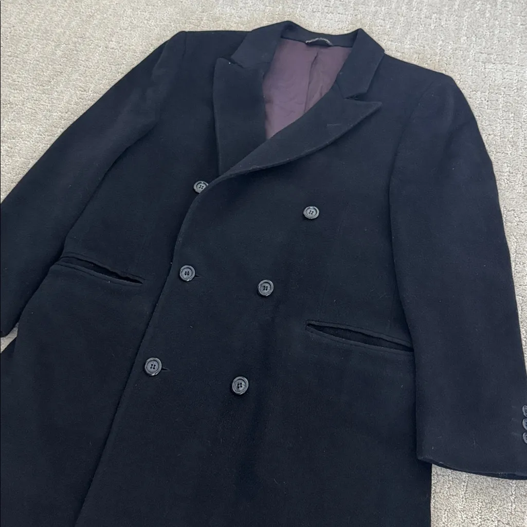 Oleg Cassini Cashmere blend full length over coat double breasted duster jacket - Image 2